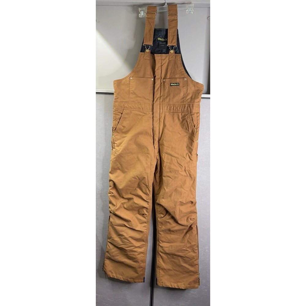 Walls Insulated Brown Duck Canvas Work Bib Overalls Men’s Large Tall Winter